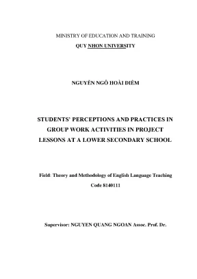 Students perceptions and practices in group work activities in project lessons at a lower secondary school