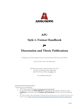 Apu style format handbook dissertation thesis publications