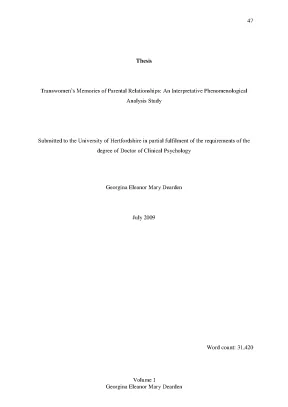 Georgina dearden dclinpsy research thesis