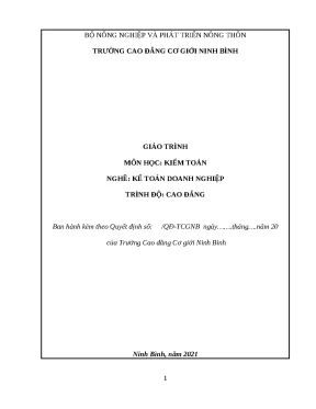 Giáo trình Kiểm toán Cao đẳng - Kế toán Doanh nghiệp MH34
