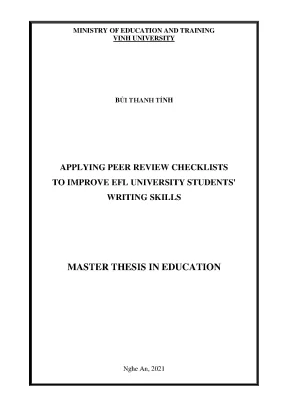 Ứng dụng bảng kiểm peer review nâng cao kỹ năng viết EFL