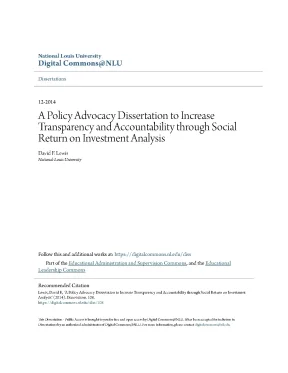 A policy advocacy dissertation to increase transparency and accou