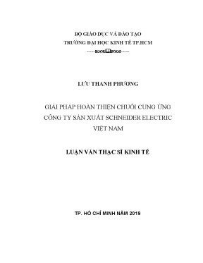 Giải pháp hoàn thiện chuỗi cung ứng Schneider Electric Việt Nam