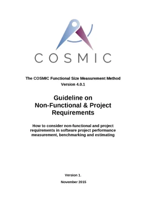 Guideline on non functional project requirements how to consider non functional and project requirements in software project performance measurement benchmarking and estimating