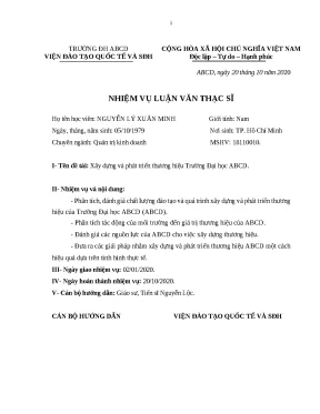 Xây dựng và phát triển thương hiệu Trường Đại học ABCD