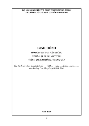 Giáo trình tin học văn phòng nghề lập trình máy tính