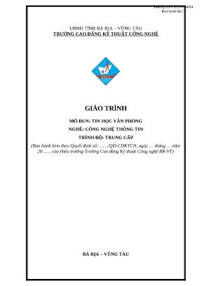 Giáo trình Tin học văn phòng nghề CNTT hệ trung cấp