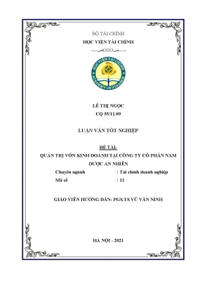 Quản trị vốn kinh doanh tại công ty cổ phần nam dược an nhiên luận văn tốt nghiệp chuyên ngành tài chính doanh nghiệp