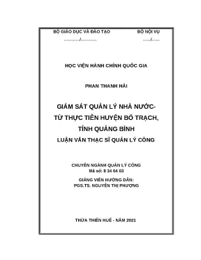 Luận văn thạc sĩ giám sát quản lý nhà nước từ thực tiễn huyện bố trạch tỉnh quảng bình