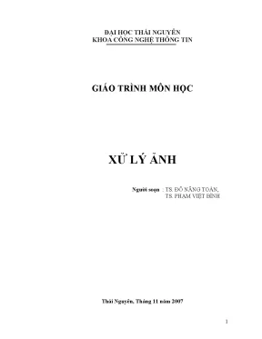 Giáo trình Xử lý ảnh - TS. Đỗ Năng Toàn, ĐH Thái Nguyên