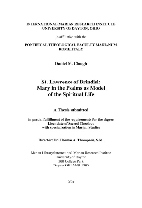 St. Lawrence of Brindisi: Mary in the Psalms STL Thesis