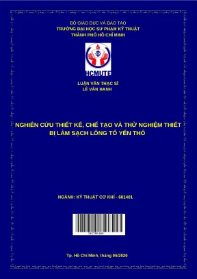 Nghiên cứu chế tạo thiết bị làm sạch lông tổ yến thô