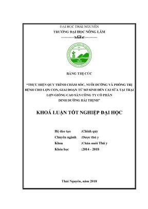 Quy trình chăm sóc và phòng trị bệnh cho lợn con