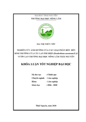 Ảnh hưởng của phân bón đến sinh trưởng cây lan phi điệp