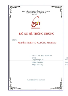 Đồ án hệ thống nhúng đề tài xe điều khiển từ xa dùng android
