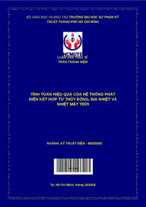 Luận văn thạc sĩ tính toán hiệu quả của hệ thống phát điện kết hợp từ thủy động địa nhiệt và nhiệt mặt trời
