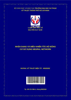 Luận văn thạc sĩ nhận dạng và điều khiển tốc độ động cơ sử dụng neural network