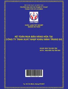 Kế toán mua bán hàng hóa tại Công ty XNK Minh Trang SG