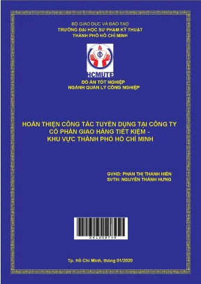 Đồ án hcmute hoàn thiện công tác tuyển dụng tại công ty cổ phần giao hàng tiết kiệm khu vực thành phố hồ chí minh