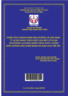 Nghiên cứu bổ sung bột lê ki ma vào bánh ăn dặm trẻ em