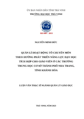 Quản lý hoạt động tổ chuyên môn phát triển dạy học tích hợp