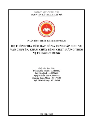 Thiết kế hệ thống tra cứu dịch vụ y tế theo vị trí