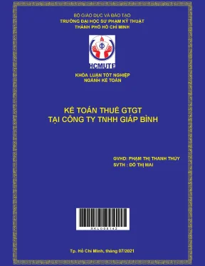 Kế toán thuế GTGT tại Công ty TNHH Giáp Bình - HCMUTE