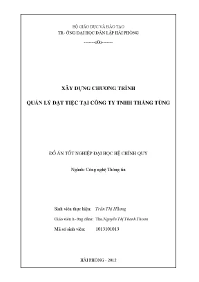 Xây dựng chương trình quản lý đặt tiệc