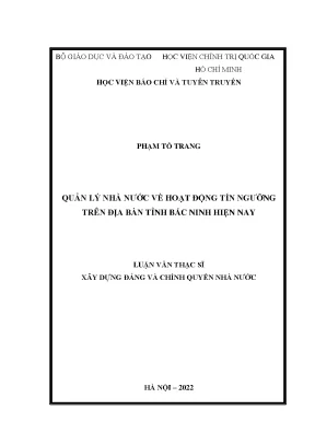 Quản lý nhà nước về hoạt động tín ngưỡng tại Bắc Ninh