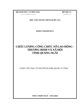 Chất lượng công chức sở lao động thương binh và xã hội phan thanh duy luan van thac si