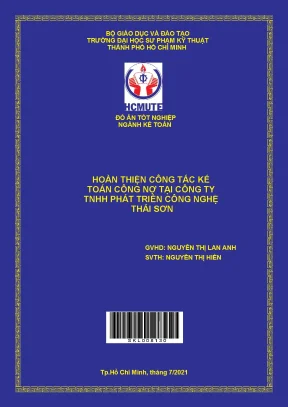 Đồ án tốt nghiệp hoàn thiện công tác kế toán công nợ tại công ty tnhh phát triển công nghệ thái sơn