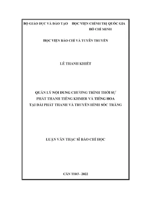 Quản lý thời sự phát thanh tiếng Khmer, Hoa tại Sóc Trăng
