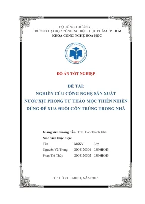 Công nghệ sản xuất nước xịt phòng thảo mộc đuổi côn trùng