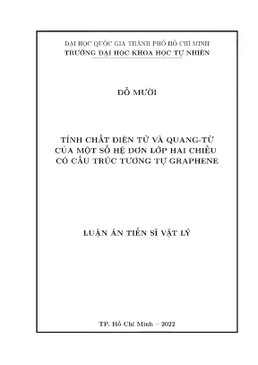 Tính chất điện tử và quang-từ hệ đơn lớp tương tự graphene