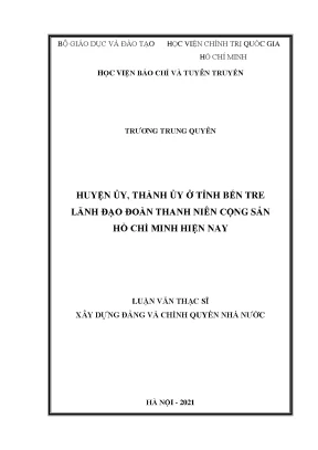 Huyện ủy Bến Tre lãnh đạo Đoàn Thanh niên hiện nay