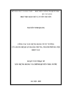 Xây dựng Đảng về tư tưởng ở Đảng bộ quận Hai Bà Trưng