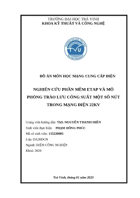 Mô phỏng trào lưu công suất mạng điện 22kV bằng ETAP