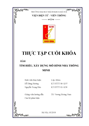 Nghiên cứu và xây dựng mô hình nhà thông minh ứng dụng IoT