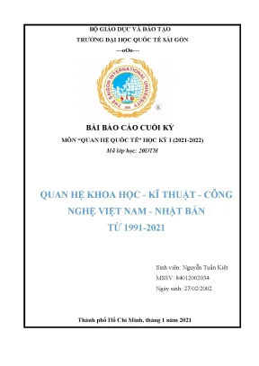 Quan hệ khoa học và công nghệ Việt Nam - Nhật Bản 1991-2021