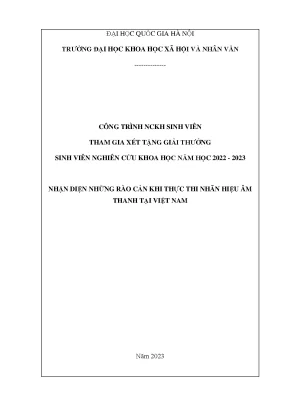Nhận diện rào cản thực thi nhãn hiệu âm thanh tại việt nam