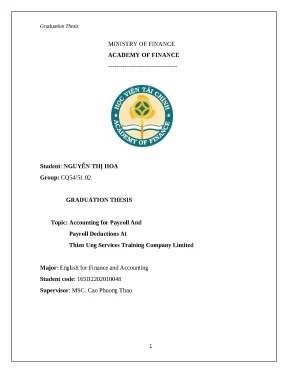 Graduation thesis topic accounting for payroll and payroll deductions at thien ung services training company limited